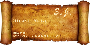 Siroki Júlia névjegykártya