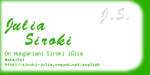 julia siroki business card
