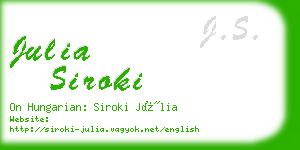 julia siroki business card